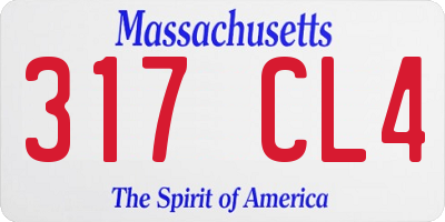 MA license plate 317CL4