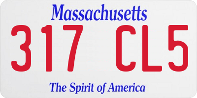MA license plate 317CL5