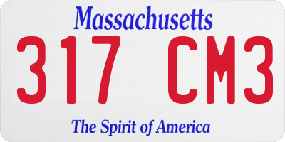 MA license plate 317CM3