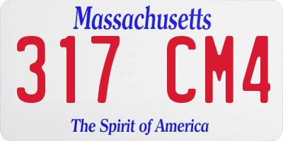 MA license plate 317CM4
