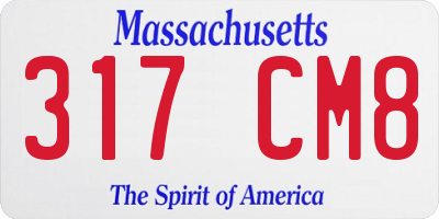 MA license plate 317CM8