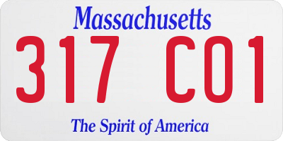 MA license plate 317CO1