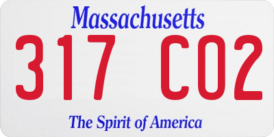MA license plate 317CO2