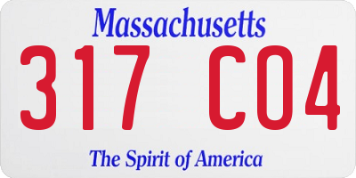 MA license plate 317CO4