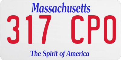 MA license plate 317CP0