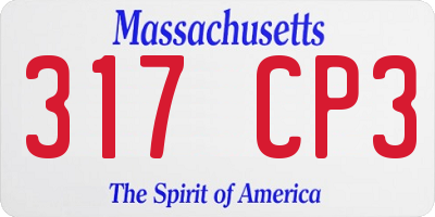 MA license plate 317CP3
