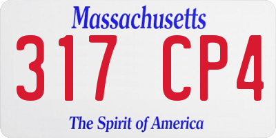 MA license plate 317CP4