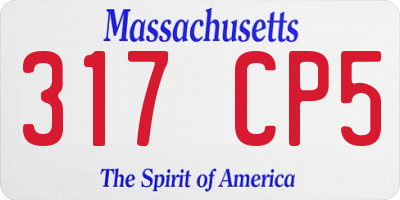 MA license plate 317CP5