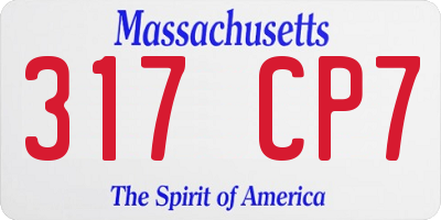 MA license plate 317CP7