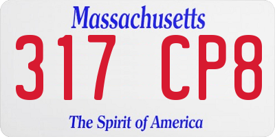 MA license plate 317CP8
