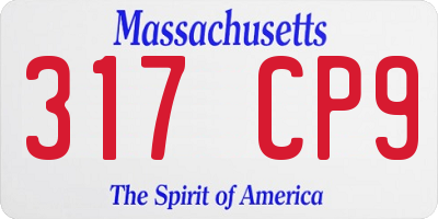 MA license plate 317CP9