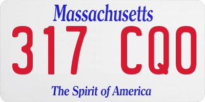 MA license plate 317CQ0