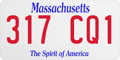 MA license plate 317CQ1