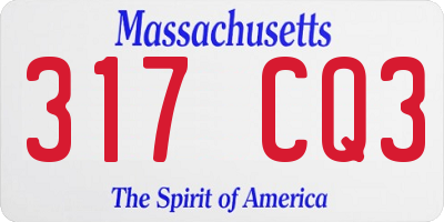 MA license plate 317CQ3