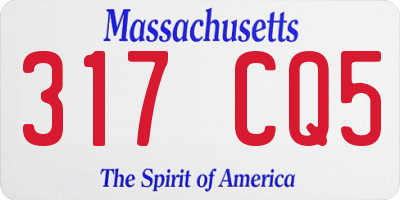 MA license plate 317CQ5