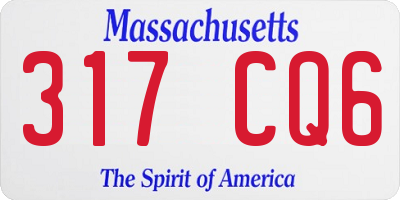 MA license plate 317CQ6