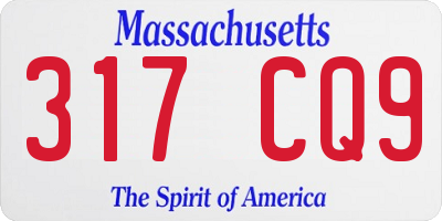 MA license plate 317CQ9