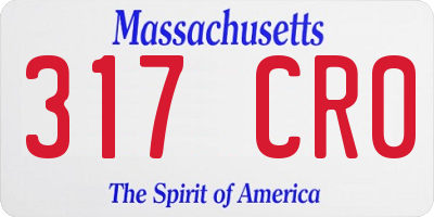 MA license plate 317CR0