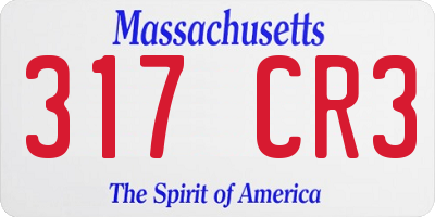 MA license plate 317CR3