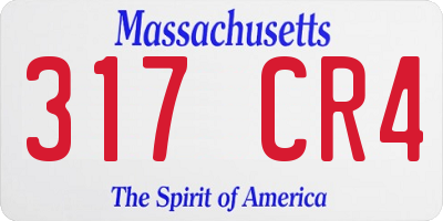 MA license plate 317CR4