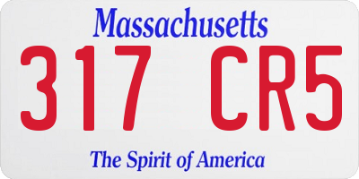 MA license plate 317CR5