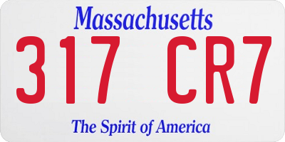 MA license plate 317CR7