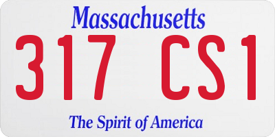 MA license plate 317CS1