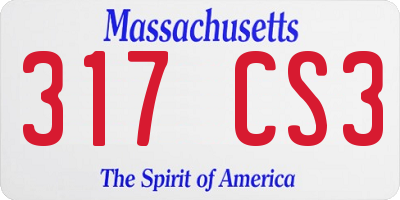 MA license plate 317CS3