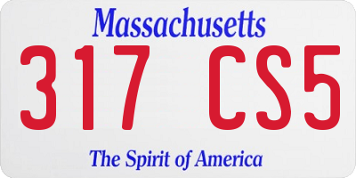 MA license plate 317CS5
