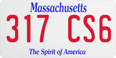 MA license plate 317CS6