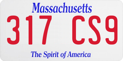 MA license plate 317CS9
