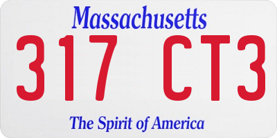 MA license plate 317CT3