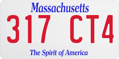 MA license plate 317CT4
