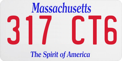 MA license plate 317CT6