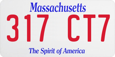 MA license plate 317CT7