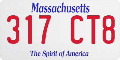MA license plate 317CT8
