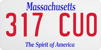 MA license plate 317CU0