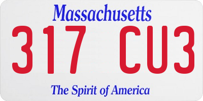 MA license plate 317CU3