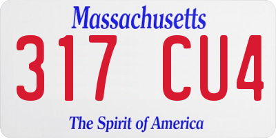 MA license plate 317CU4