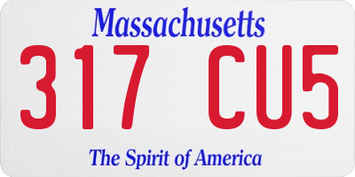 MA license plate 317CU5