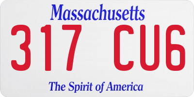MA license plate 317CU6