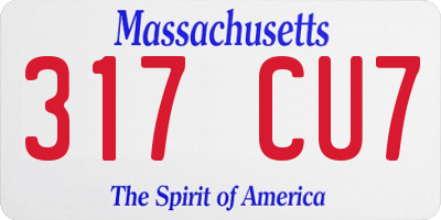 MA license plate 317CU7