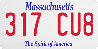 MA license plate 317CU8