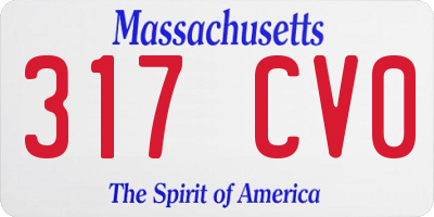 MA license plate 317CV0