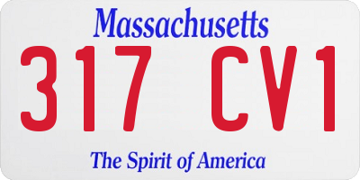 MA license plate 317CV1