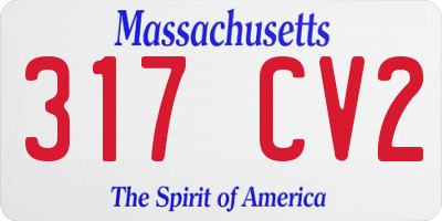 MA license plate 317CV2