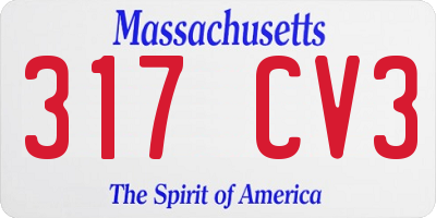 MA license plate 317CV3