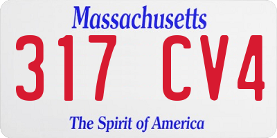 MA license plate 317CV4