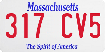 MA license plate 317CV5