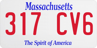 MA license plate 317CV6